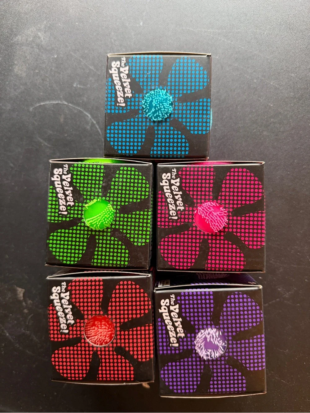 New Nee Doh Fuzz Ball Flower Power All 5 Colors Schylling Textures Squishy Toy